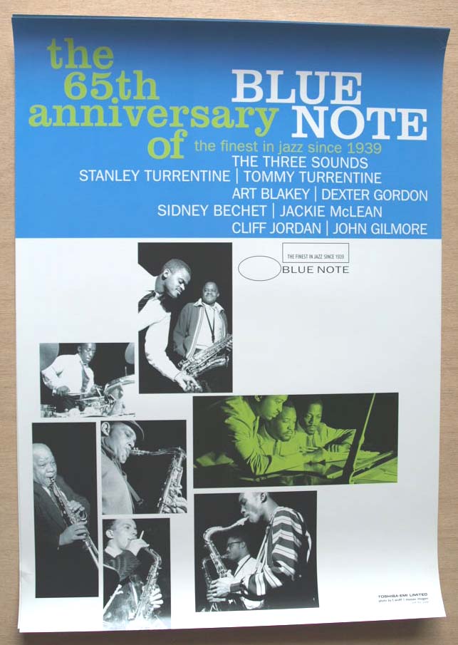 ブルーノート 「THE 65th ANNIVERSARY OF BLUE NOTE」のポスター