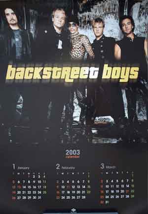バックストリート・ボーイズ 2003/1-3カレンダーのポスター